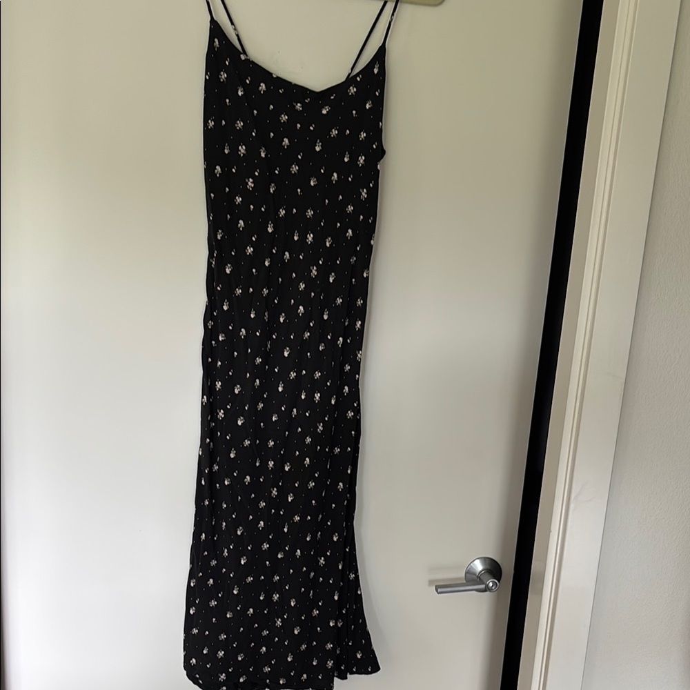 RVCA Black Floral Midi Slip Dress